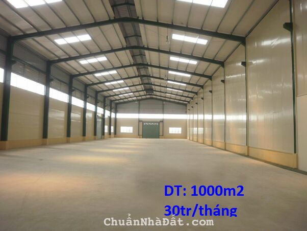 Cho thuê 1000m2 hẻm 10m đường Lê Lợi 30tr/tháng