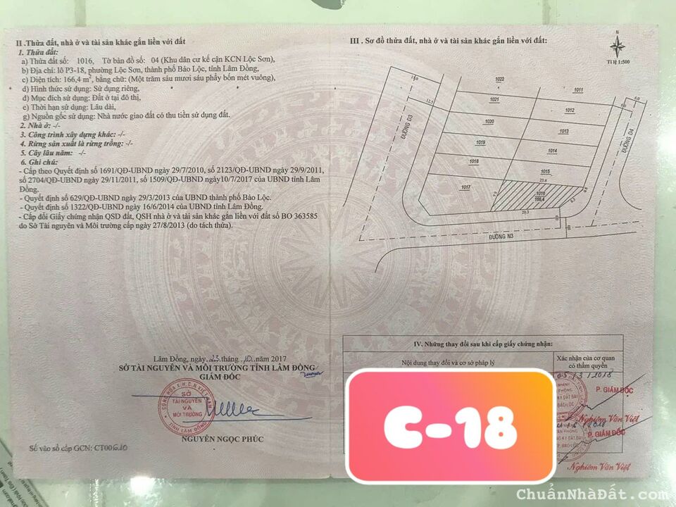 Bán Lô đất 8x20 góc 2 mặt tiền gần KCN Lộc Sơn, Phường Lộc Sơn, TP Bảo Lộc. Giá 3.7 tỷ