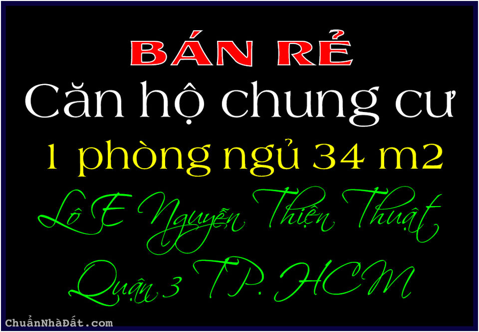  Bán rẻ căn hộ 1 phòng ngủ chung cư Nguyễn Thiện Thuật Quận 3 TP.HCM