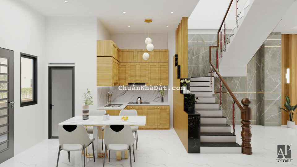 Nhà mới 3 lầu 4pn sân thượng 1 tum đường 8m nhựa