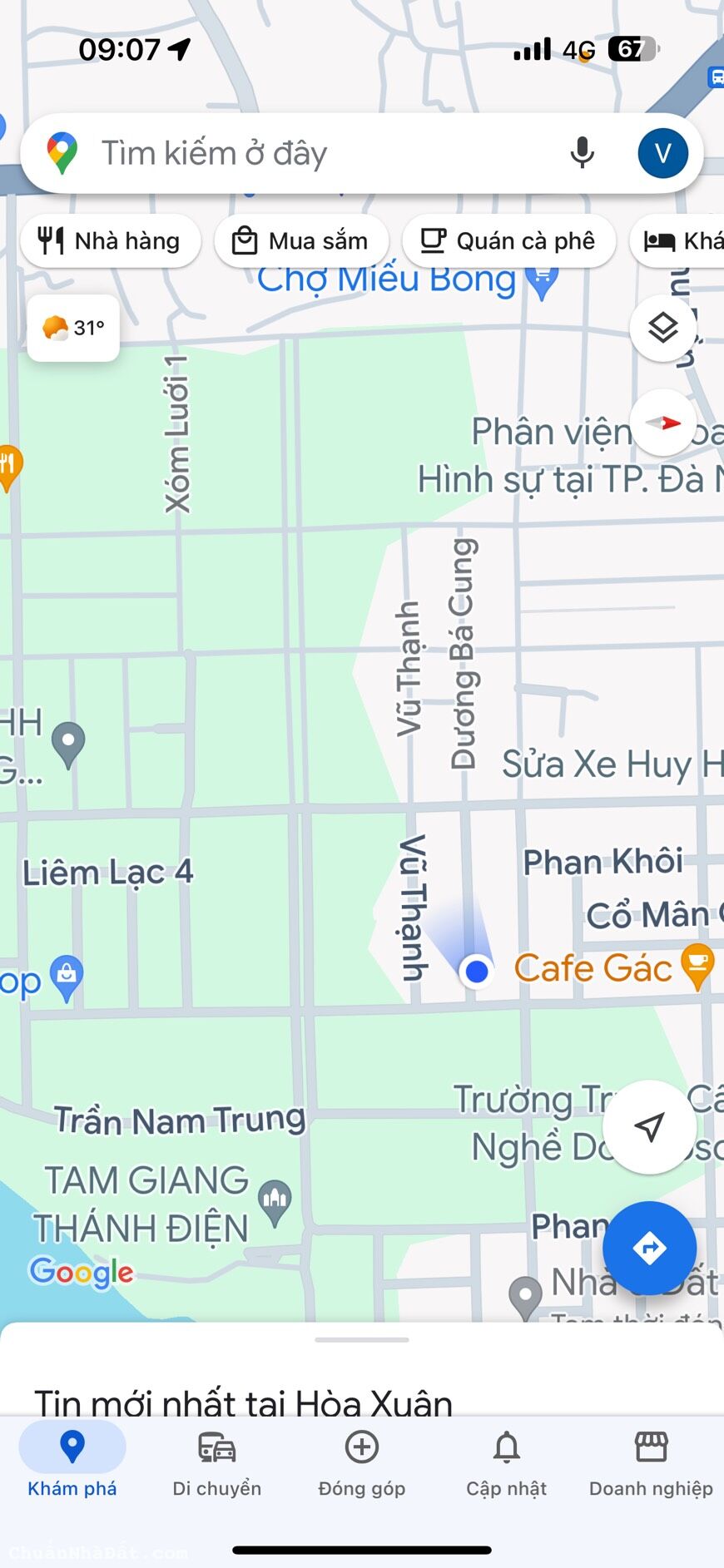 Bán đất đường Dương Bá Cung hướng Nam lô kề góc Hoà Xuân Cẩm Lệ giá rẻ