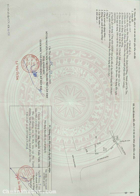 GIÁ 1 TỶ 350 TRIỆU: hơn 500m2 đất 2 mặt tiền sông tại Phú Thứ