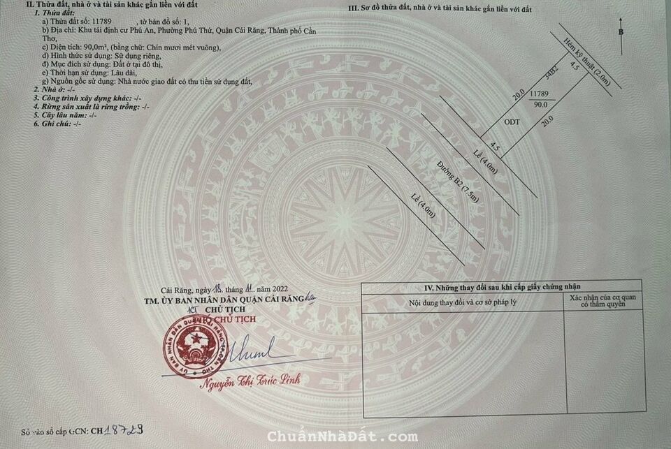 KDC Phú An: Bán cặp nền đường B2 giá 2 tỷ 390 triệu/ nền