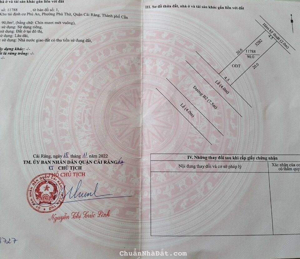 KDC Phú An: Bán cặp nền đường B2 giá 2 tỷ 390 triệu/ nền