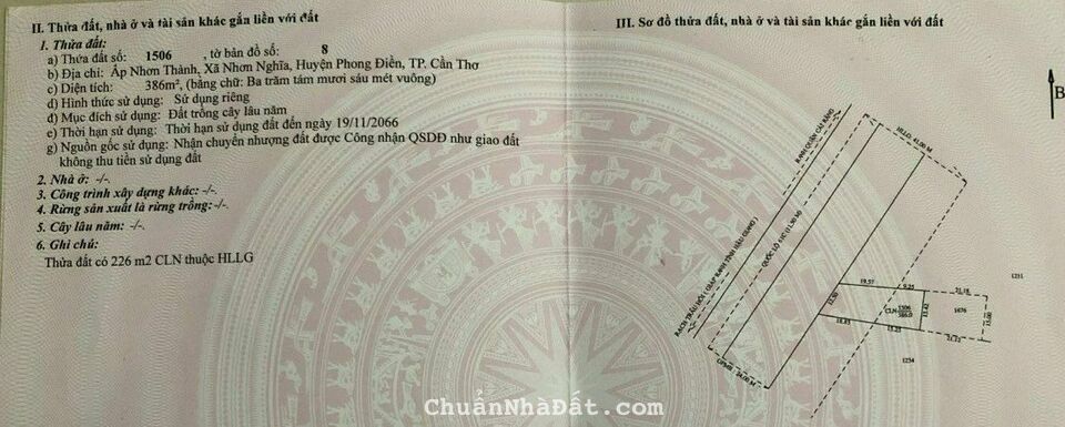 Bán 686m2 đất mặt tiền quốc lộ, Nhơn Nghĩa, Phong Điền, TP Cần Thơ Bán 686m2 đất mặt tiền quốc lộ, Nhơn Nghĩa, Phong Điền, TP Cần Thơ