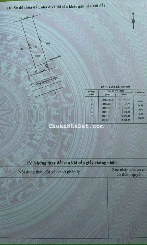 ĐẤT DÂN BÁN GẤP 190M2 520TR THỔ 100% TẠI ,TRƯƠNG THỊ KIÊN, THÁI MỸ  ,CỦ CHI  