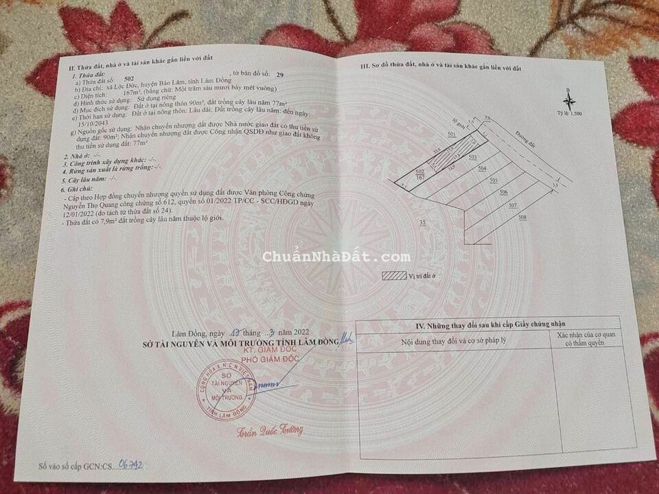 Bán đất tại Lộc Đức, Lâm Đồng, ngay đường lộ 6m, giá mềm cho khách đầu tư