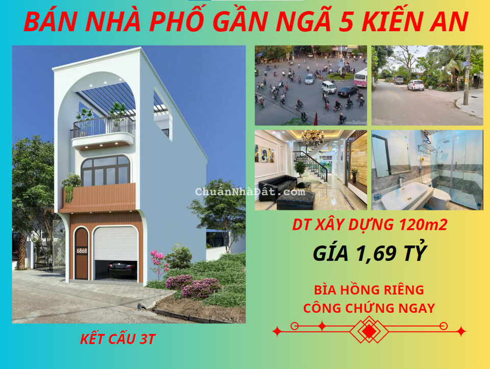 Bán nhà phố giá 1,69 tỷ gần Ngã 5 Kiến An Bán nhà phố giá 1,69 tỷ gần Ngã 5 Kiến An