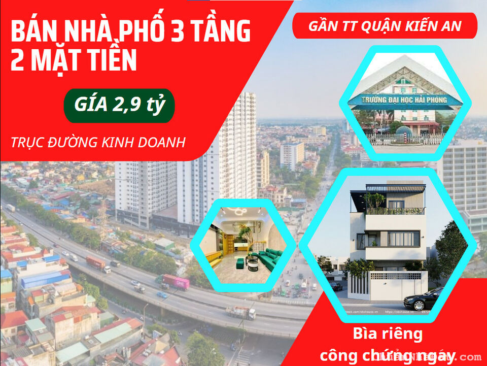 Chỉ với 2,9 tỷ sở hữu nhà 2 mặt tiền gần đường phố Trần Nhân Tông Q Kiến An Chỉ với 2,9 tỷ sở hữu nhà 2 mặt tiền gần đường phố Trần Nhân Tông Q Kiến An