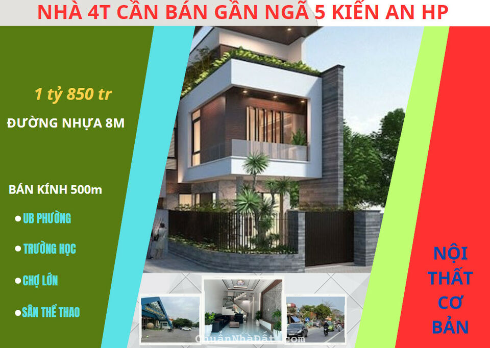 Bán nhà 4 tầng gần ngã 5 Kiến An