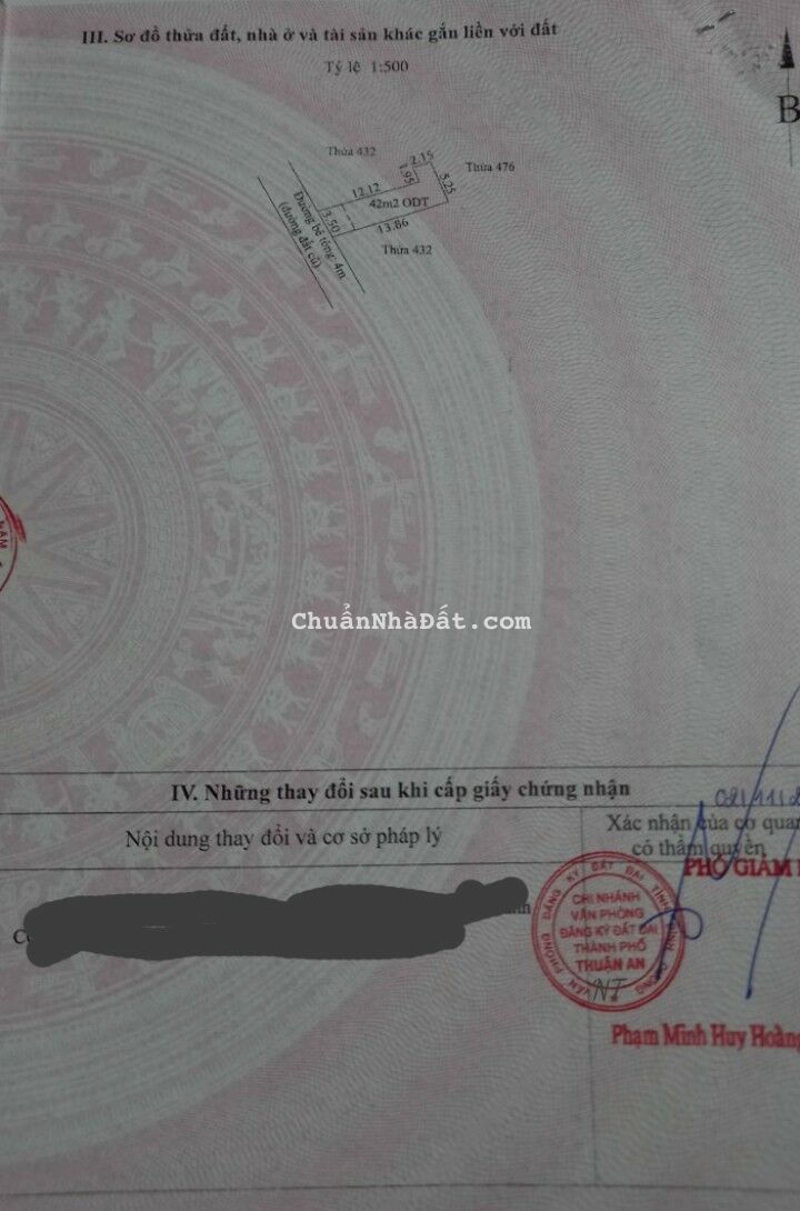 Bán nhà Bình Nhâm cạnh lái Thiêu 