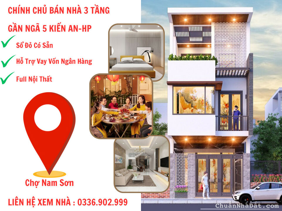 Bán nhà 3 tầng gần chợ trung tâm quận kiến an-hải phòng