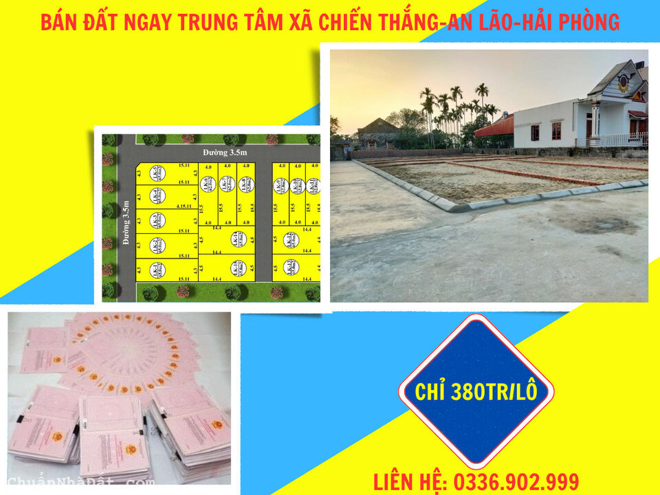 Bán lô đất 61m2 gần trung tâm huyện an lão-hải phòng
