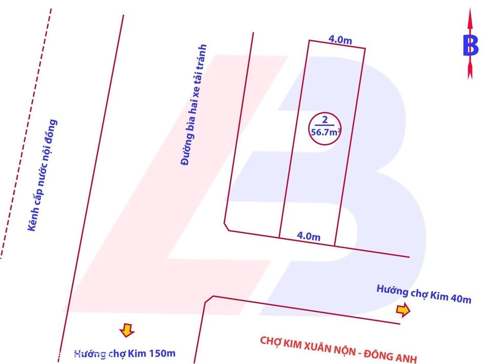 Bán gấp 56,8m Chợ Kim- Xuân Nộn- Đông Anh giá cắt lỗ 1.650tr
