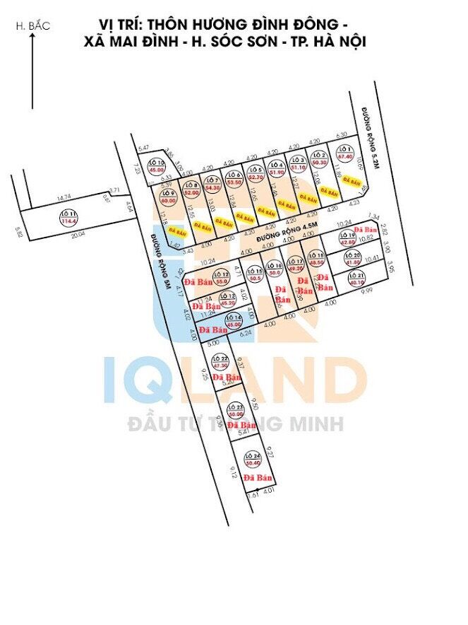 BÁN 50,5m HƯƠNG ĐÌNH - MAI ĐÌNH - SÓC SƠN - HÀ NỘI - giá 1,0xtỷ ( x bé)