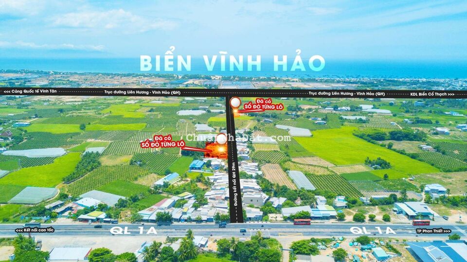 Đất nền biển Vĩnh Hảo Liên Hương, chỉ 800tr/nền sổ đỏ thổ cư 100%