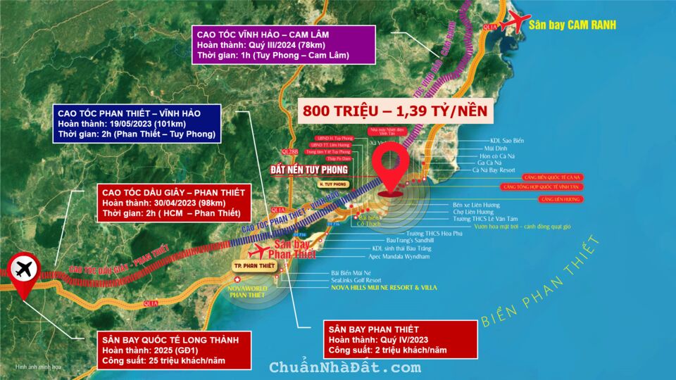 Đất nền biển Vĩnh Hảo Liên Hương, chỉ 800tr/nền sổ đỏ thổ cư 100%