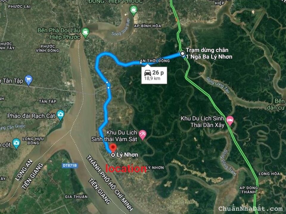 Đất mặt tiền Lý Nhơn, xã Lý Nhơn, Cần Giờ. Có sẵn thổ cư, 5,5 tỉ/1000m
