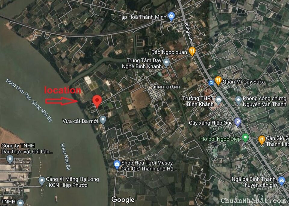 Bán đất full thổ cư mặt tiền Trần Quan Quờn, xã Bình Khánh, Cần Giờ. View sông Soài Rạp. 20m x 50m Bán đất full thổ cư mặt tiền Trần Quan Quờn, xã Bình Khánh, Cần Giờ. View sông Soài Rạp. 20m x 50m
