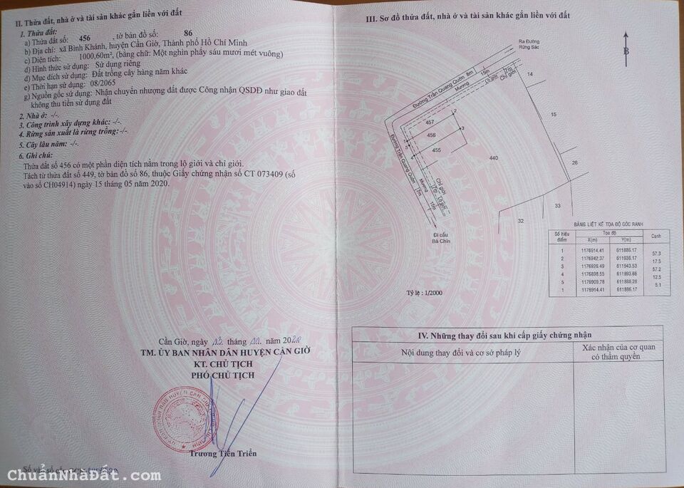 Bán đất full thổ cư mặt tiền Trần Quan Quờn, xã Bình Khánh, Cần Giờ. View sông Soài Rạp. 20m x 50m Bán đất full thổ cư mặt tiền Trần Quan Quờn, xã Bình Khánh, Cần Giờ. View sông Soài Rạp. 20m x 50m