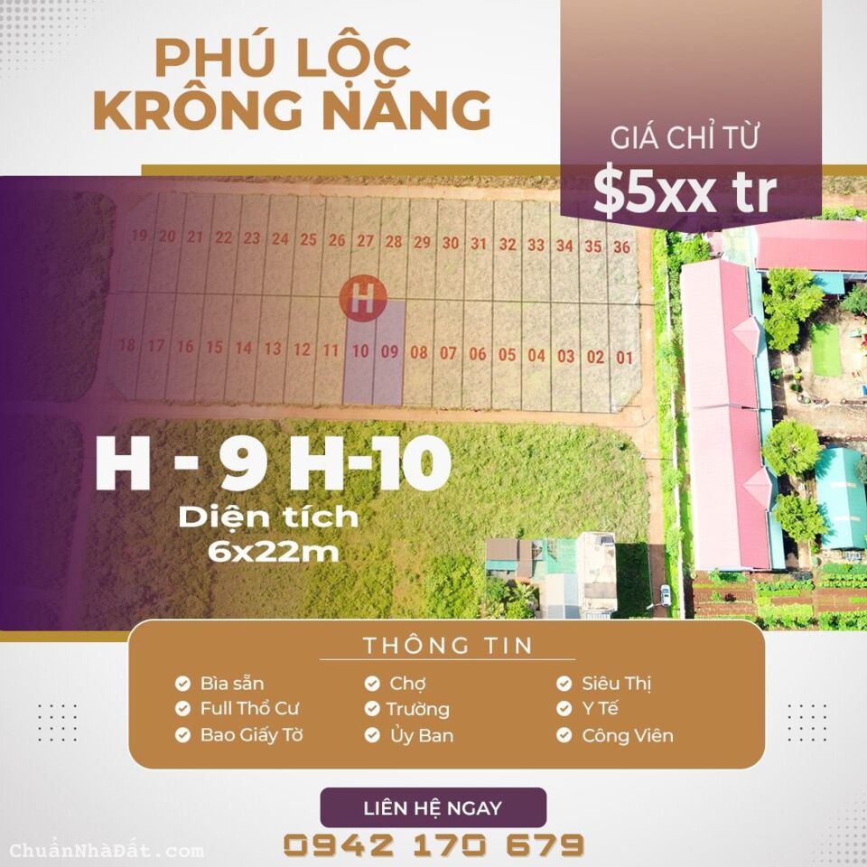 Bán đất khu hành chính Krông Năng - KDC Lộc Tân giá 680 triệu