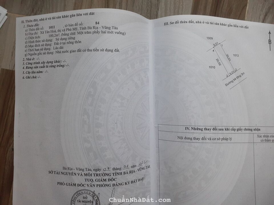 -Chủ gửi bán lô đất nền Tân Hòa Phú Mỹ Bà Rịa Vũng Tàu 