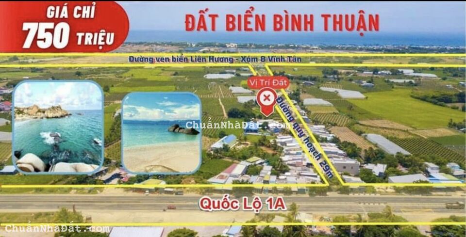 Đất nền  Bình Thuận – Gần biển - Gần cao tốc hướng Bắc – Nam -  Full thổ cư