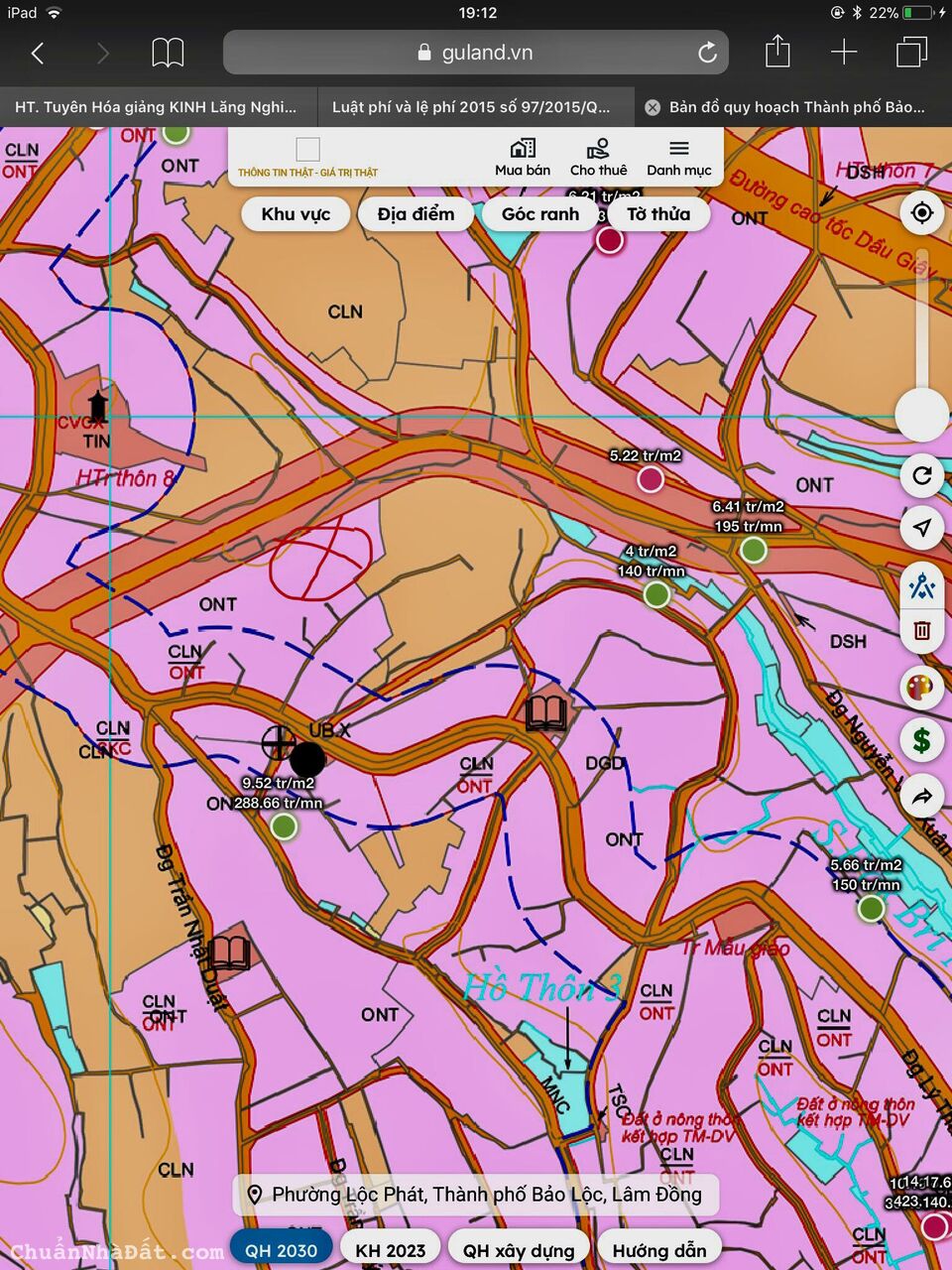 Bán lô đất biệt thự 15 x 40, view cực đẹp 2 mặt tiền gần TT Bảo Lộc