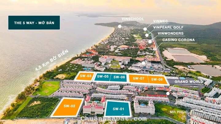The 5 Way Phú Quốc chủ đầu tư uy tín vinhomes giá tốt 1.5 tỷ full nội thất đợt 1 chiết khấu 15%