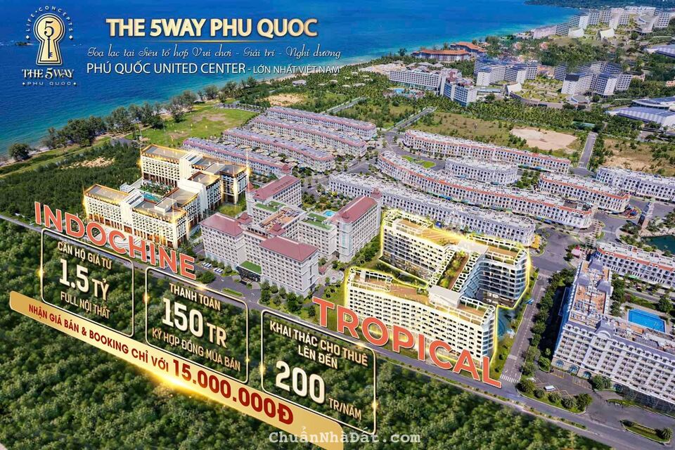 The 5 Way Phú Quốc chủ đầu tư uy tín vinhomes giá tốt 1.5 tỷ full nội thất đợt 1 chiết khấu 15%