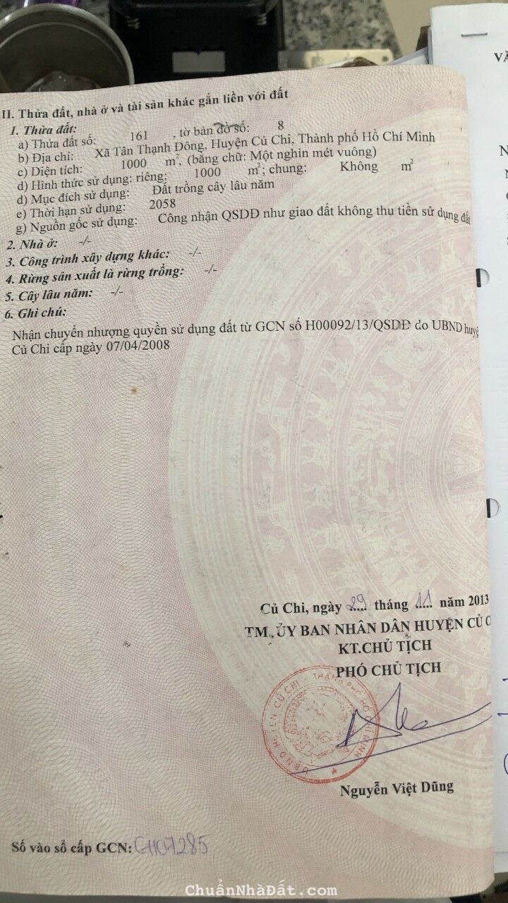 Bán nhanh lô đất 20x50m = 1000m2. Thổ cư 700m. Xã Tân Thạnh Đông Bán nhanh lô đất 20x50m = 1000m2. Thổ cư 700m. Xã Tân Thạnh Đông