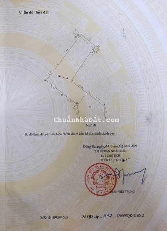 Bán đất tặng nhà phố Thái Hà – Ngõ Thông - Ô tô tránh đỗ - Dt80m2. Giá 11.2tỷ