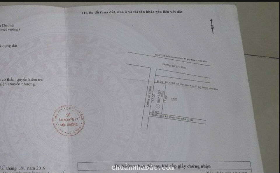 Nguồn kín, lô đất 3 mặt tiền đường nhựa ở tp Bến Cát