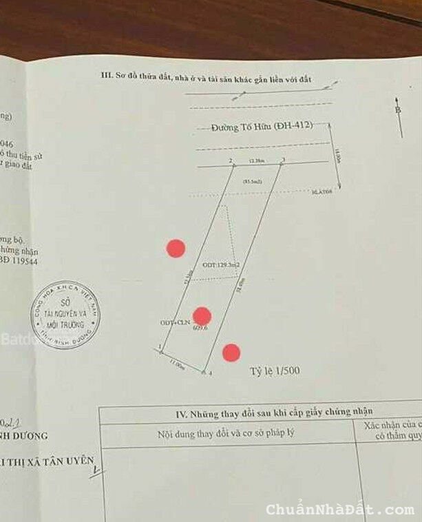 Bán đất mặt tiền đường Tố Hữu - 610m2
