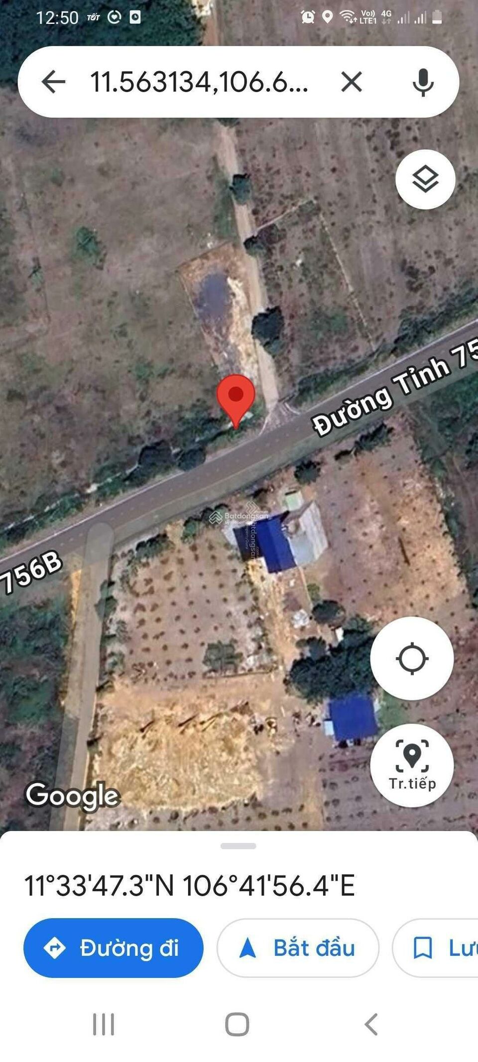 Cắt lỗ 50% , bán gấp lô đất mặt tiền DT 756B