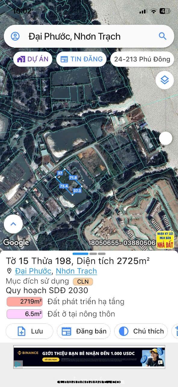 Chủ gửi bán đất Đồng Nai - Xã Đại Phước - Huyện Nhơn Trạch Bán đất vườn Giá 2,4 triệu /m2 Chủ gửi bán đất Đồng Nai - Xã Đại Phước - Huyện Nhơn Trạch Bán đất vườn Giá 2,4 triệu /m2