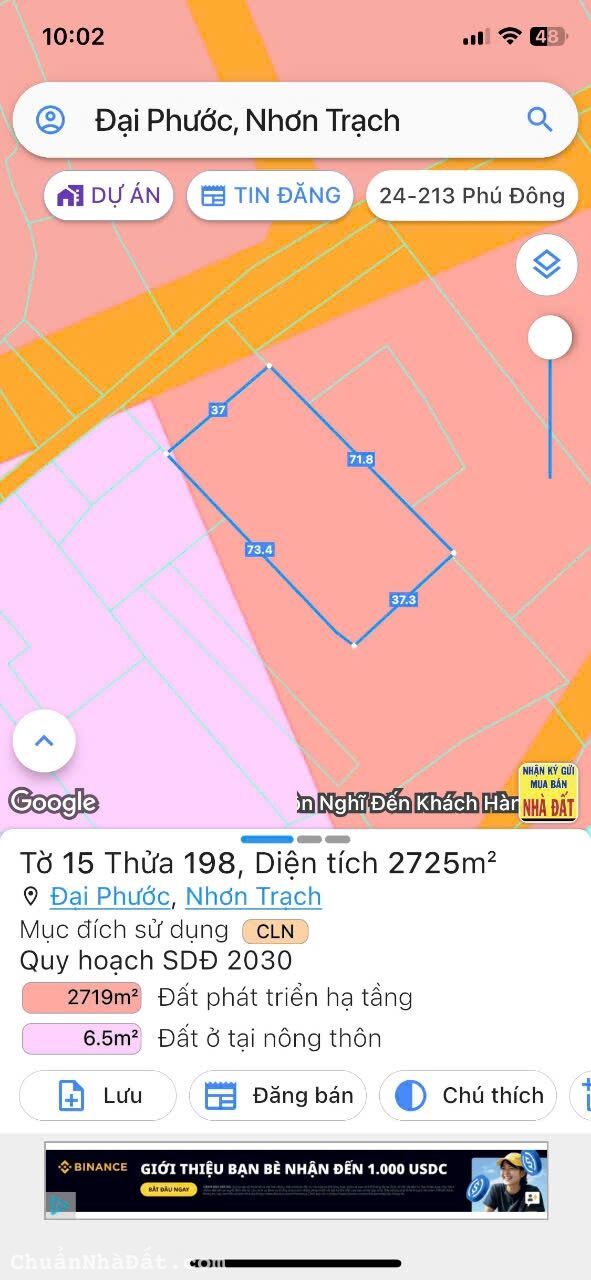 Chủ gửi bán đất Đồng Nai - Xã Đại Phước - Huyện Nhơn Trạch Bán đất vườn Giá 2,4 triệu /m2 Chủ gửi bán đất Đồng Nai - Xã Đại Phước - Huyện Nhơn Trạch Bán đất vườn Giá 2,4 triệu /m2