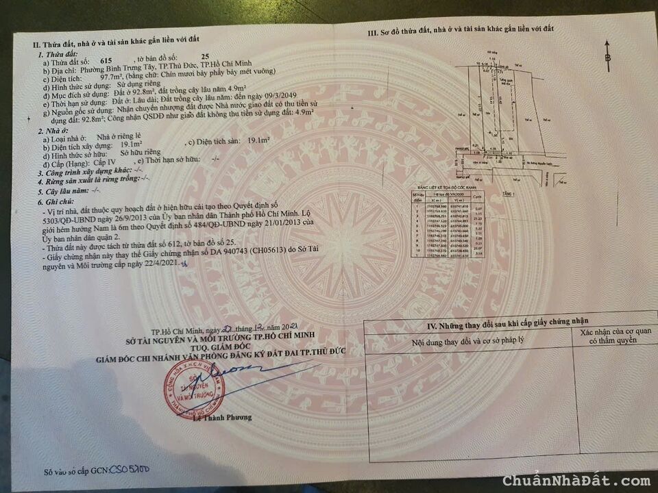 Bán đất thổ cư Hẻm 92/6 Nguyễn Tuyễn P.Bình Trưng Tây Quận 2 cạnh CHDV 5 tầng vị trí đẹp Giá TLcc 