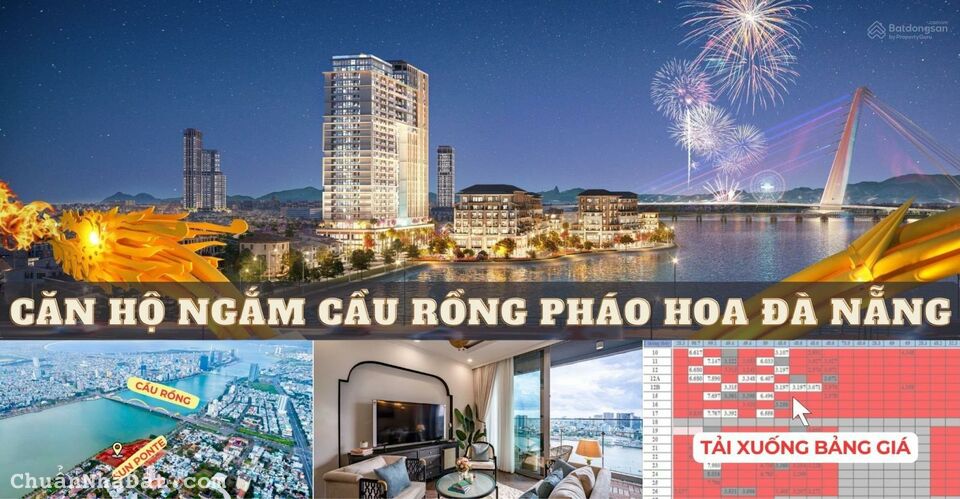 Căn hộ cao cấp view sông Hàn SUN PONTE - cách cầu Rồng ~300m chỉ từ 64tr/m2