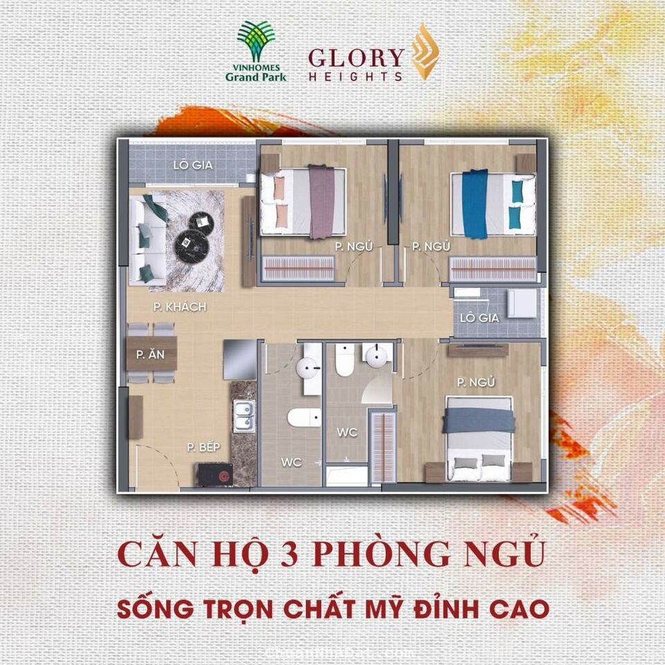 GLORY HEIGHTS CĂN HỘ 3PN - 81M2 CÒN 4.2 TỶ, VAY 70% MIỄN GỐC - LÃI, BÀN GIAO 2024 GLORY HEIGHTS CĂN HỘ 3PN - 81M2 CÒN 4.2 TỶ, VAY 70% MIỄN GỐC - LÃI, BÀN GIAO 2024