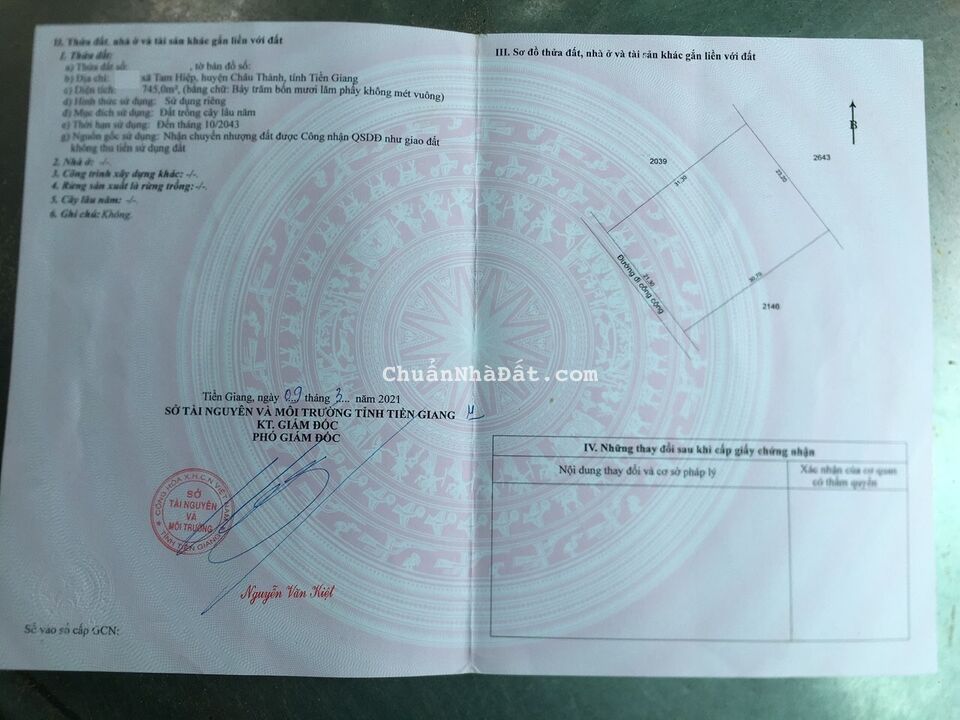 Cần bán gấp 745m2 đất chính chủ giáp Mỹ Tho với giá chỉ nhỉnh 1T5