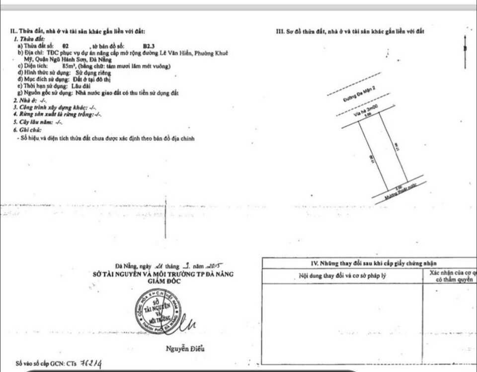 Lô Đa Mặn 2-gần Công Viên và BV 600G- Giá Rẻ số 1 Ngũ Hành Sơn
