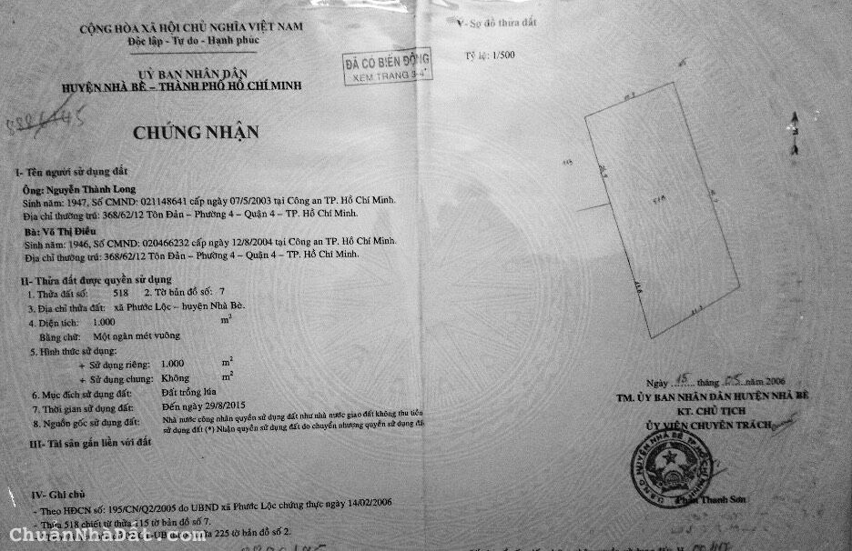 Cần bán mảnh đất ở xã Phước Lộc, Nhà Bè. Cần bán mảnh đất ở xã Phước Lộc, Nhà Bè.