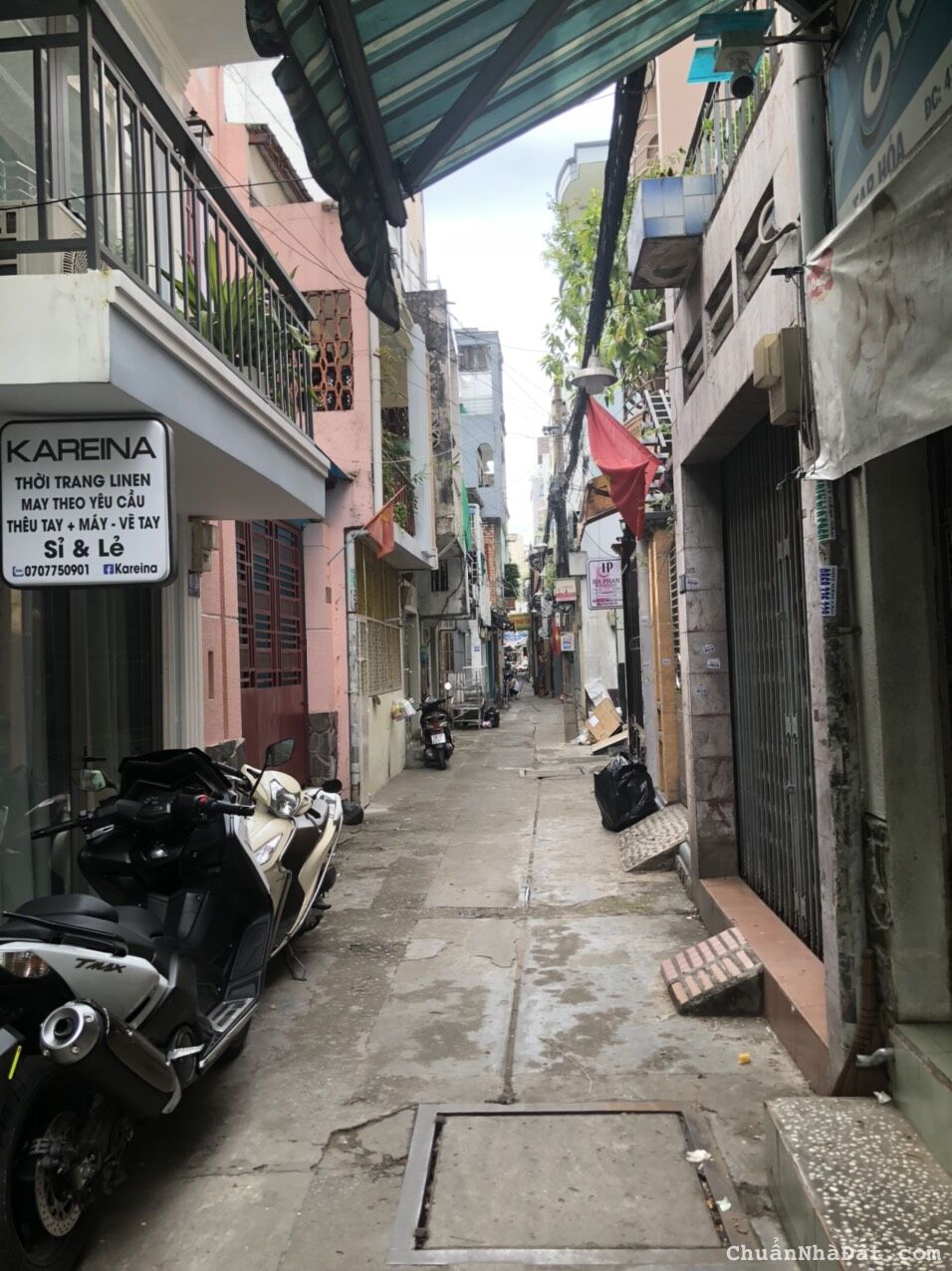 Cho thuê nhà nguyên căn CMT8 Q3 40m2, hẻm thông 3m đối diện chợ Hòa Hưng cách 40m, 10tr