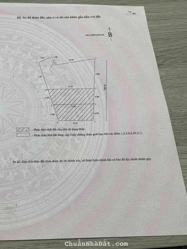 BÁN ĐẤT MẶT NGÕ Ô TÔ TRÁNH LẠC LONG QUÂN, 257M, MẶT TIỀN 6M, 22,3