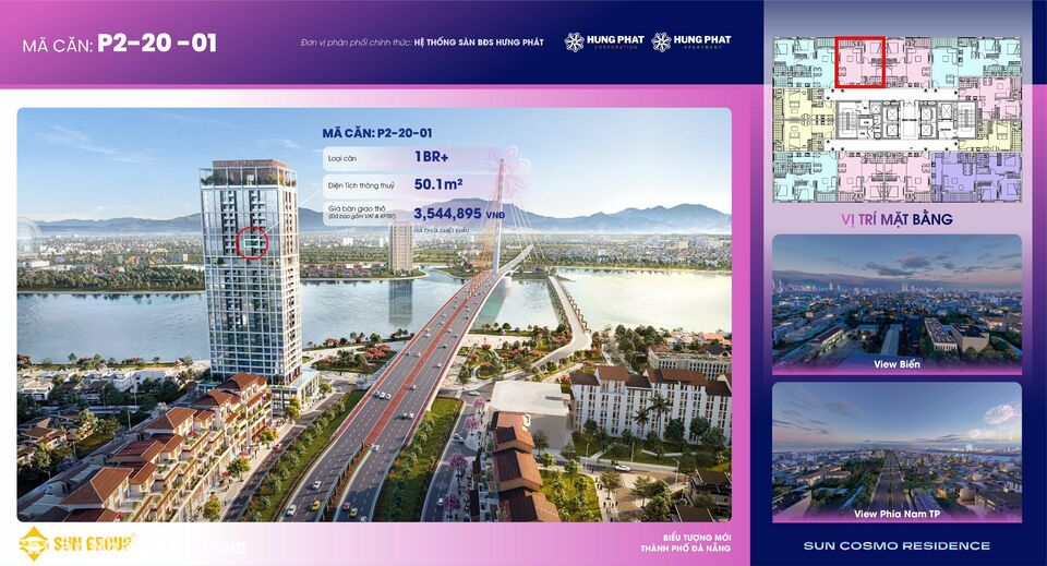 Căn hộ View Biển - Tại The Panoma 2 - Tầng cao - 2 Phòng ngủ - Vị trí trung tâm