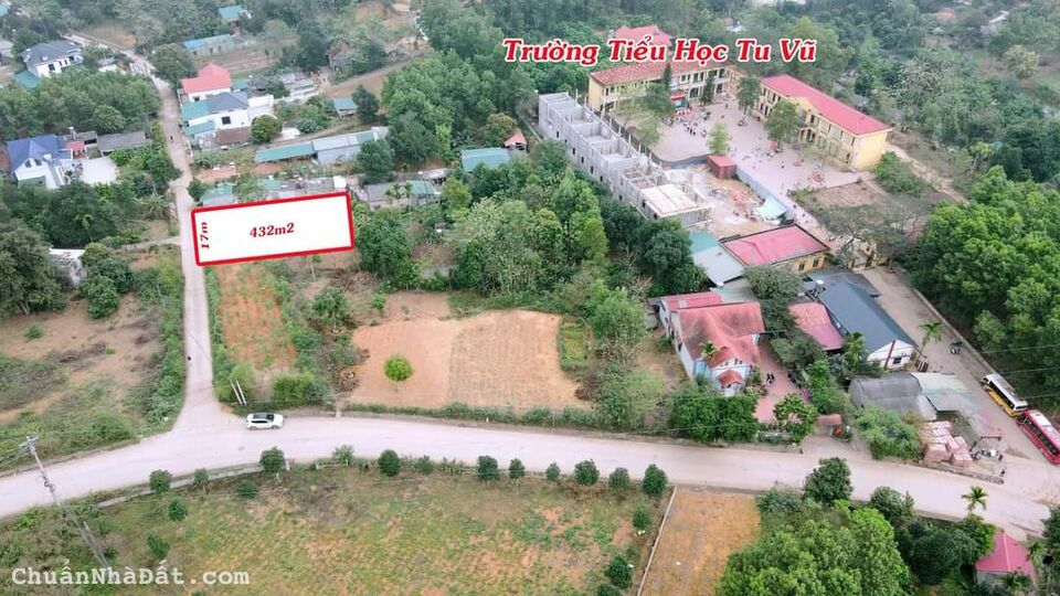 ( Cực hiếm) Bán đất gần trường cấp 1 Tu Vũ, 432m2 MT 17,2m - Chỉ 750 triệu