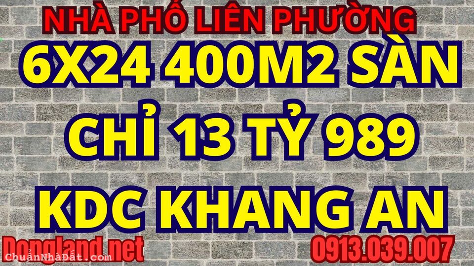 Nhà phố KDC Khang An Quận 9 (Sổ hồng cầm tay) 6x24 400m2 SD 5PN Còn 13tỷ989 Sát The Global City