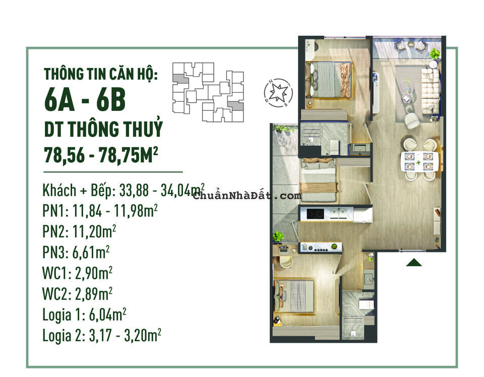 Sở hữu ngay căn hộ 3 phòng ngủ với tầm view đẹp nhất tại chung cư cao cấp the Fibonan