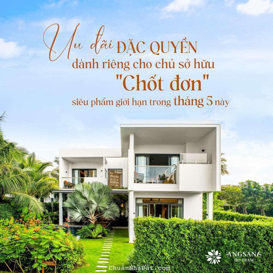 Bán villa view lagoon Angsana Ho Tram Residence giá từ 25 tỷ, có chương trình thanh toán 17-21 đợt